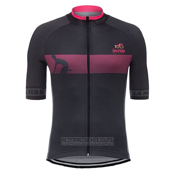 2017 Fahrradbekleidung Giro D'italien Shwarz Trikot Kurzarm und Tragerhose